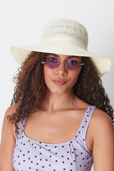 C&City Mercerizált krémszínű strandkalap - T24740-13