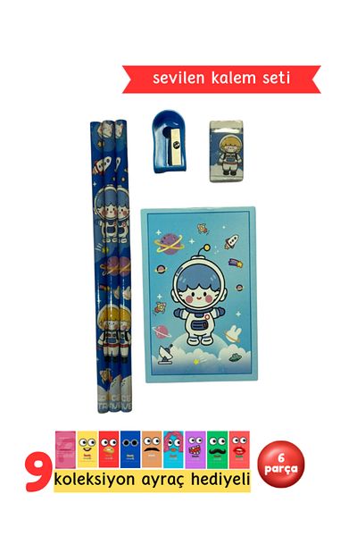 Pembe Pasaj Blue Pen Set - Cute Stationery Set