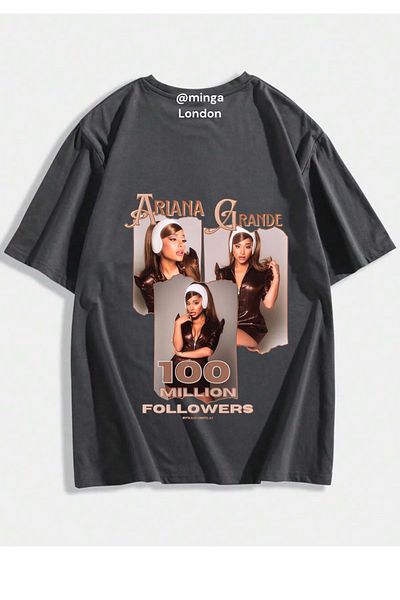 Minga London Ariana Grande Smoked 100 Million Oversize T-Shirt- Mingalondon