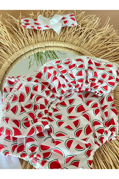 EBRU ÖZÖRGÜCÜ Girl's Fruity Jumpsuit Bandana and Socks Set