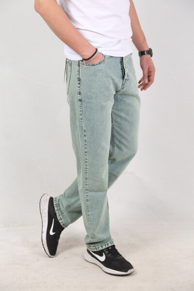 Ofzensport Baggy Regular Straight Loose Wide Leg Men's Jean Jeans