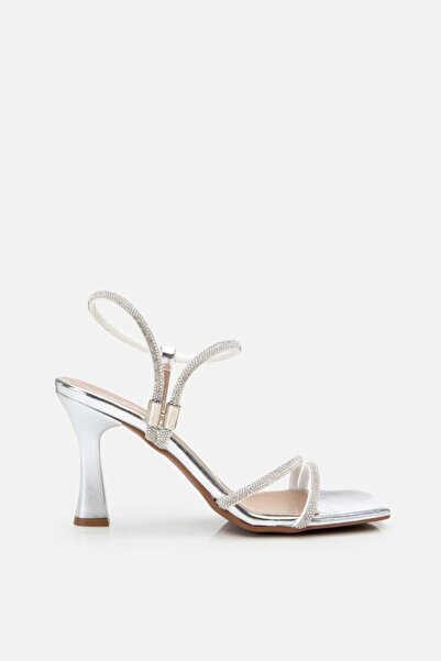 Yaya by Hotiç Kadın Lame Taşlı Şık Topuklu Abiye Ayakkabı