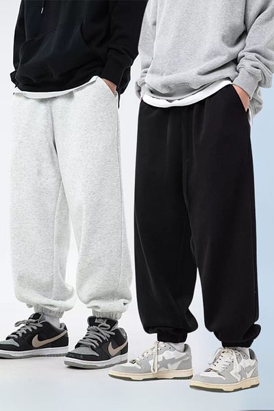vladivosto Gray Black Baggy Elasticized Legs Loose Oversize Large Size Oversize Sweatpants
