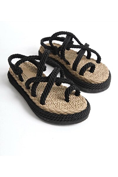 bolella černé slaměné sandály na vysokém podpatku pantofle