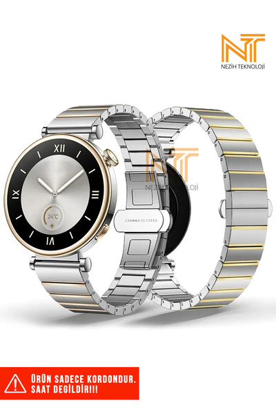 Nezih Case Huawei Watch Gt4 / Gt5 / Gt6 41mm / Gt5 Pro 42mm Compatible One Click Steel Band 18mm