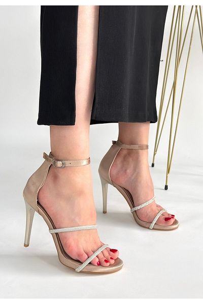 ED KLAS Colly Mink Satin Heeled Shoes