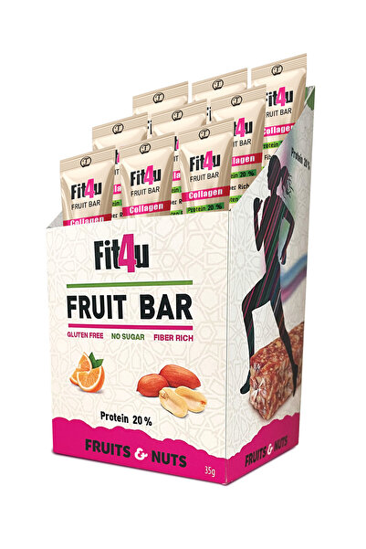 TAFE Fit4U Collagen Bar, Glutensiz, Şekersiz, Yüksek Lifli ve Proteinli Bar 35g | 12'li Paket