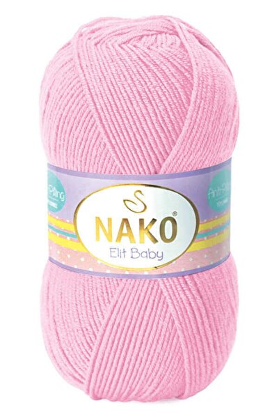 NAKO Elit Baby Renk:06936 (AÇIK PEMBE) Anti-pilling El Örgü Ipi/yünü 1 Adet