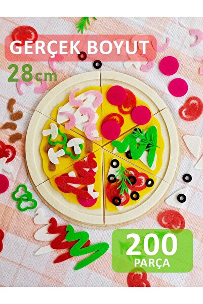 Kabajur Keçe Pizza Oyun Seti Montessori Aktivite