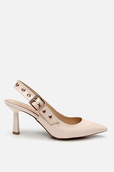 Yaya by Hotiç Woman's patent leather beige belted stiletto