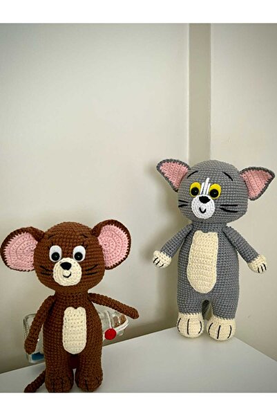 Masal Gurumi TOM VE JERRY AMİGURUMİ ORGANİK OYUNCAK OYUN ARKADAŞI UYKU ARKADAŞI