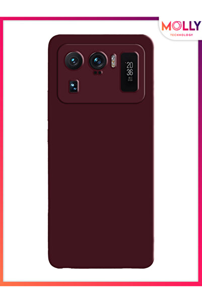 Molly Xiaomi Mi 11 ULTRA İçin Vişne Çürüğü Liquid İçi Kadife Silikon Kılıf