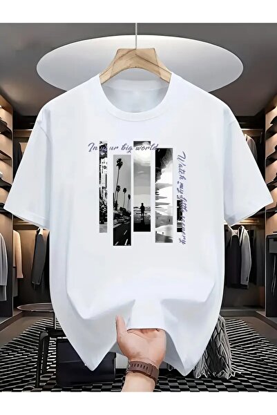 AZIZI TEKSTIL Ανδρικό βαμβακερό μπλουζάκι, άνετο αθλητικό μπλουζάκι