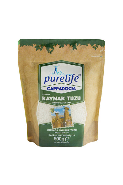 PureLife Kaynak Tuzu Granül 500g | Sofrada Öğütme Tuzu | Rafine Edilmemiş Doğal Tuz | Doğal & Mineralli