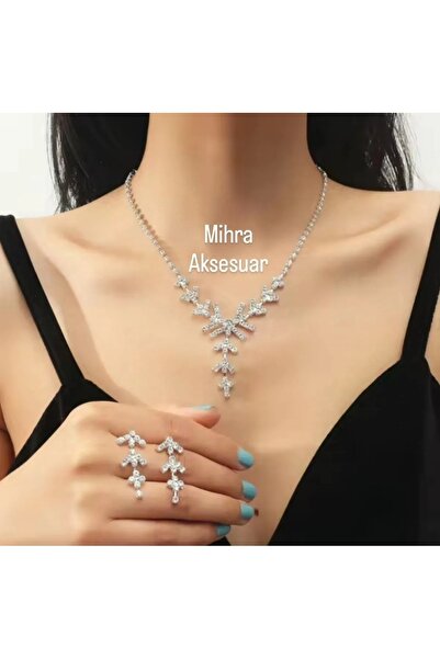 Mihra Aksesuar مجموعة أقراط قلادة