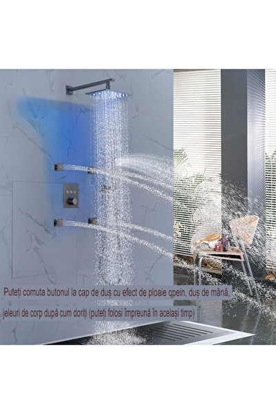 OEM Starbath Thermostatic Shower Set with Massage Function and LED Shower Head - Complete 4-Piece System