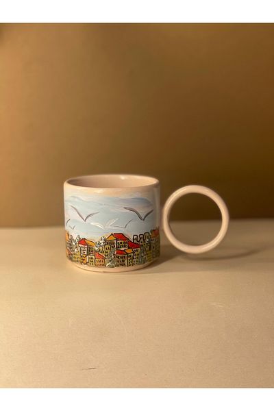 Store Istanbul Galata Tower Special Design Hand Painted Mug Mug