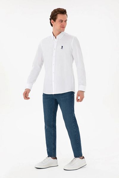 U.S. Polo Assn. Gox025y Λευκό Ανδρικό Πουκάμισο 2084085