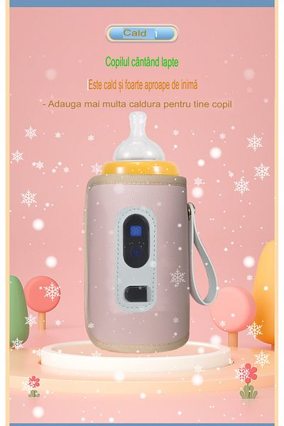 OEM Incalzitor de sticle cu biberon portabil Arvada Baby Comfort, cu incarcare USB, maner silicon