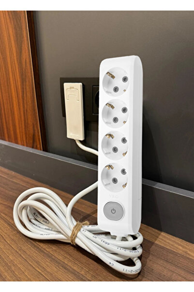 VİKO Viko Ultra İnce Fişli Uzatma Kablosu 4’lü Anahtarlı (1.5m) – Dar Alanlar...