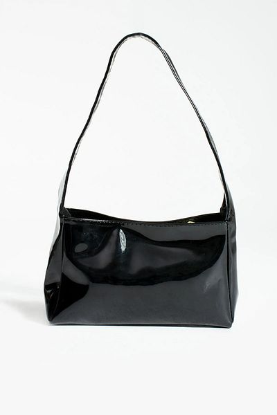 truvalıhelen Women's Shoulder Bag, Shiny Black Bag, Cherry Red Patent Leather Women's Bag