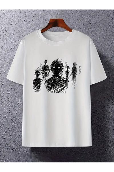 LAND MODA Tricou din bumbac pur cu imprimeu Street Hip-Hop Mixed Crowd, Top cu gât rotund pentru bărbați