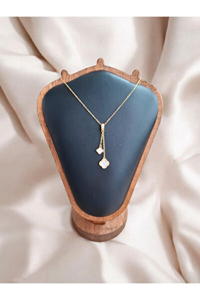 Ruemora Women's White Color Hanging Steel Gold Chain Necklace Mother's Day