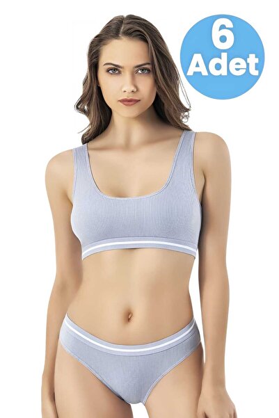 Uniquetrenders Жіночий 6-комплектний бікіні з капюшоном, трусиками та бюстгальтером з вкладишами