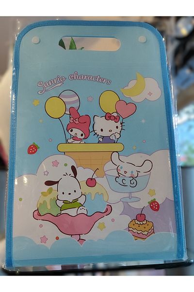 bundle island A4 Size Snap Accordion File with Kuromi Hello Kitty Figure