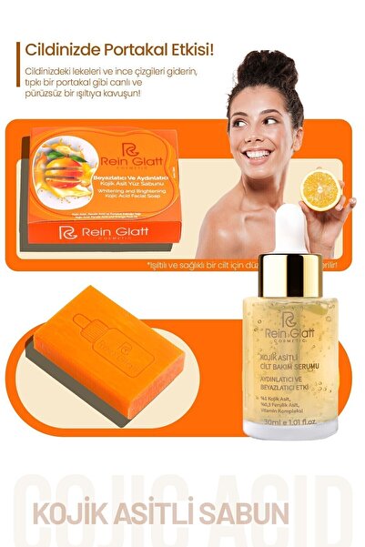Rein Glatt Cosmetic Cilt Aydınlatıcı Kojik Asit Sabun ve Kojic Sabun Set Eşit...