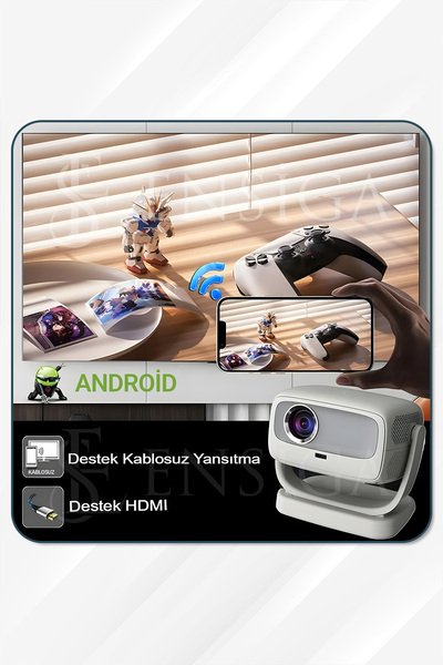 EN SİGA 4k 5g Wifi 1080p 200lümen Projektör Ile Akıllı Taşınabilir Android Yüksek Çözünürlük