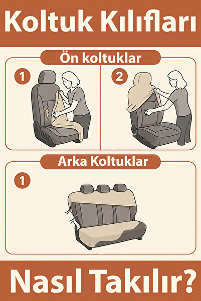 Space Peugeot Oto Koltuk Kılıfı Servis Kılıfı Uyumlu %100 Penye 206 Serisi Ön Arka Penye Set