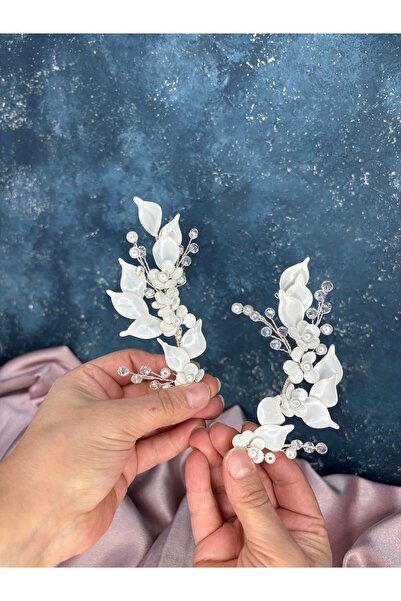 Hayalperest boncuk Mineli Mother of Pearl Resin 2 Pack Hair and Turban Accessory