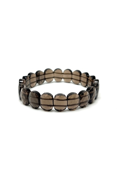 YILDIZ DOĞAL TAŞ Sertifikalı Dumanlı Kuvars Doğal Taş Roleks Bileklik