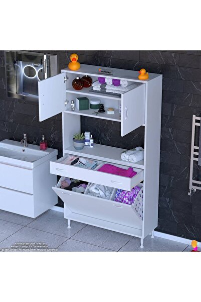 Modilayn ARDA 95x173x32,5 cm 1 Çekmece 3 Göz Sepetli ve 3 Raf Akıllı Dolap il...