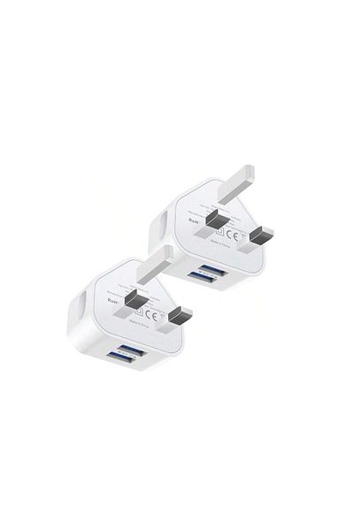 ROHS 2 AC Plugs with 2 USB Ports,5V 2A Mobile Charger Compatible with IOS and Android