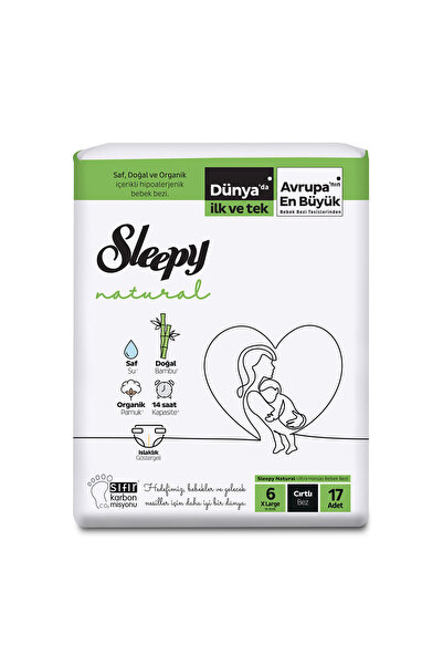 Sleepy Natural Çocuk Bezi Cırtlı No:6 15-25 kg xLarge 17'li
