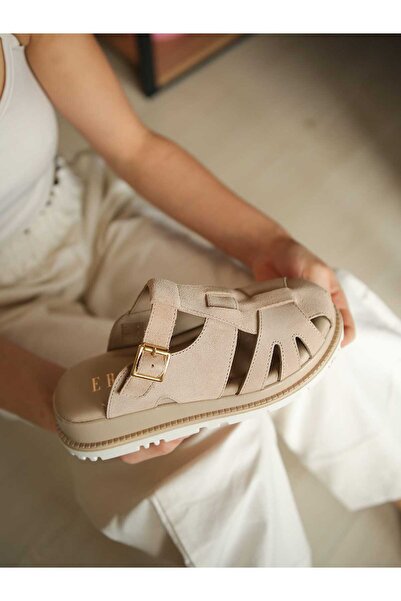 EREN SHOES BAG شبشب سابو نسائي من جلد الغزال الأصلي من RODOS ونعل لتقويم العظ...