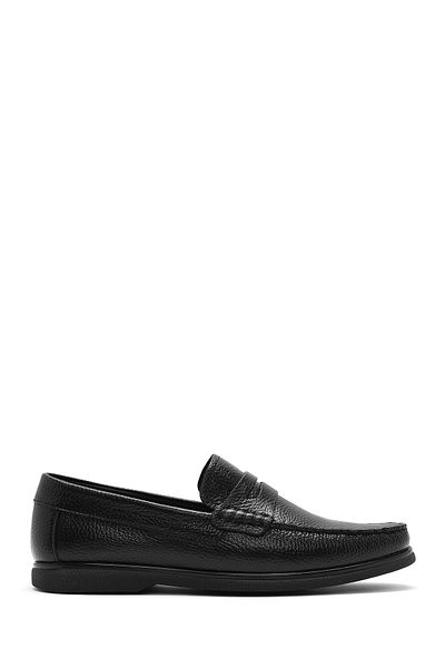 Derimod Men's Black Leather Casual Loafer 25Sfd6324Ft