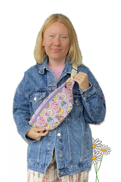 TALKING DREAMS Lila donat desenli bel çantası