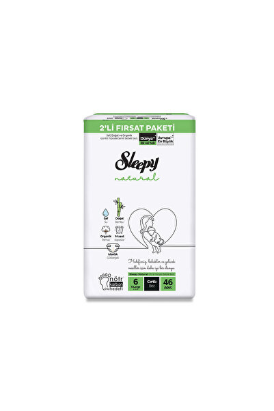 Sleepy Natural Bebek Bezi  Paketi 6 Beden 46 Adet