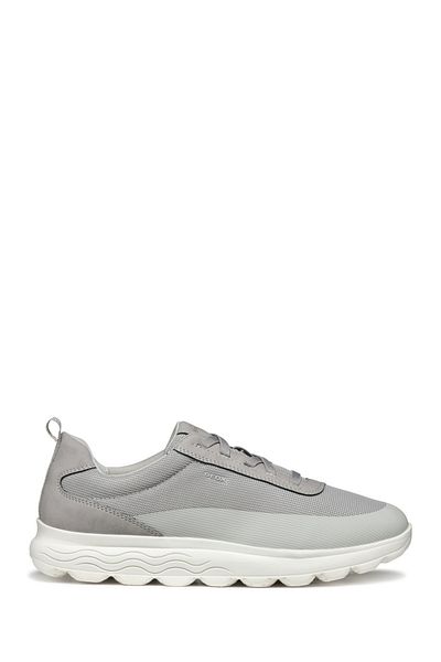 Geox Men's Gray U Spherica a - Mesh + Nbk Synt Lace-Up Fabric Sneaker U46Bya014Ekc1010