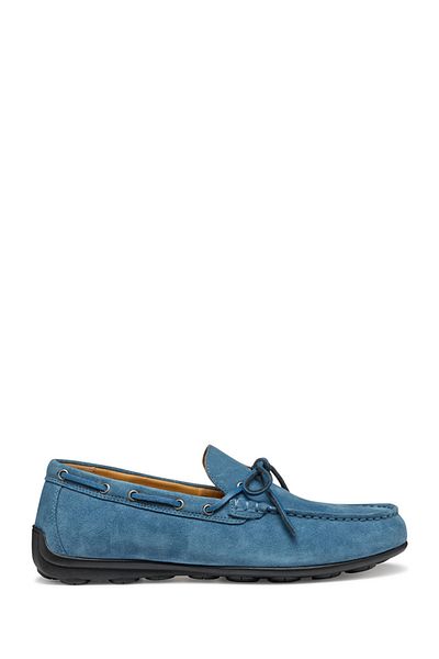 Geox Men's Blue U Spherica Ec16 Suede Suede Leather Casual Loafer