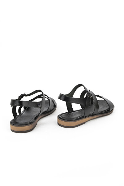 Ziya Women's Black Genuine Leather Sandals 1511010 Z4012