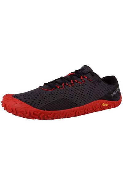 Merrell Herren Halbschuhe Wanderschuhe Vapor Glove 6 Barefoot J067667 Grau Granite/tangerine Textil/synthe