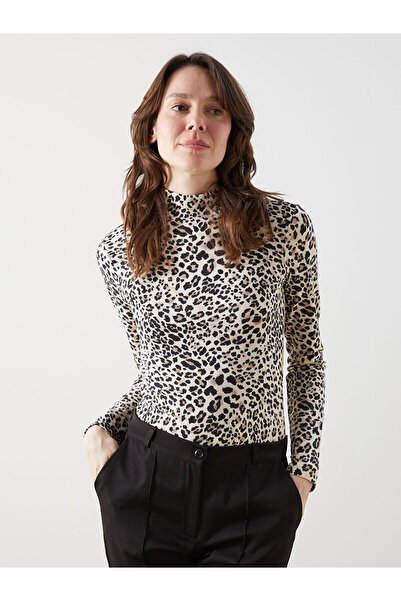 LC Waikiki Body de damă cu guler în picioare cu imprimeu leopard