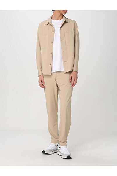 BOSS Erkek Normal Bel Regular Fit Rahat ve Esnek Kumaş Düz Paça Bej Pantolon 50540687-275