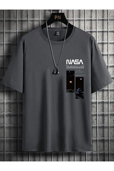 Sweetline Μπλουζάκι με στάμπα της NASA Smoked Oversize
