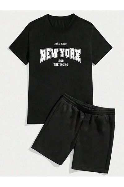 Sweetline Νέα Υόρκη 1968 T-Shirt σορτς - Μαύρο κάτω μπλουζάκι μπλουζάκι μπλουζάκι με στάμπα με λαιμόκοψη