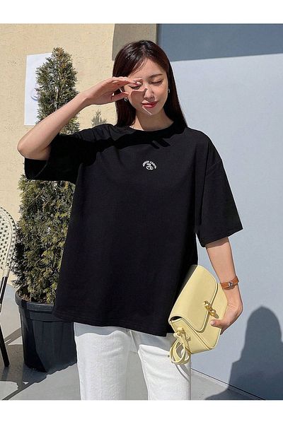 DUBU BUTİK Sweet Candy Single Jersey T-Shirt - Printed Oversize Crew Neck Short Sleeve T-Shirt